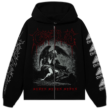 Load image into Gallery viewer, SOLEMN RED ZIP HOODIE BLACK
